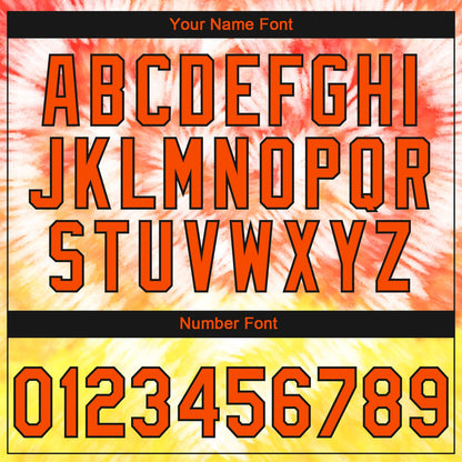 Custom Stitched Tie Dye Orange-Black 3D Sports Pullover Sweatshirt Hoodie