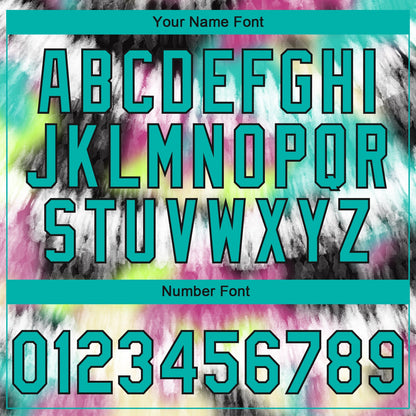 Custom Stitched Tie Dye Aqua-Black 3D Sports Pullover Sweatshirt Hoodie