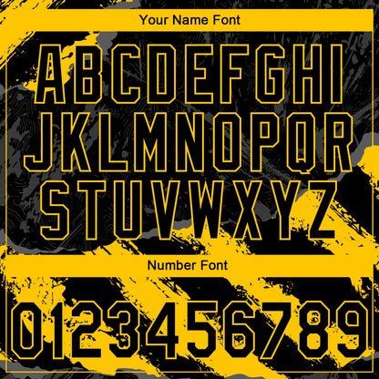 Custom Stitched Black Yellow-Steel Gray 3D Pattern Design Splash Sports Pullover Sweatshirt Hoodie
