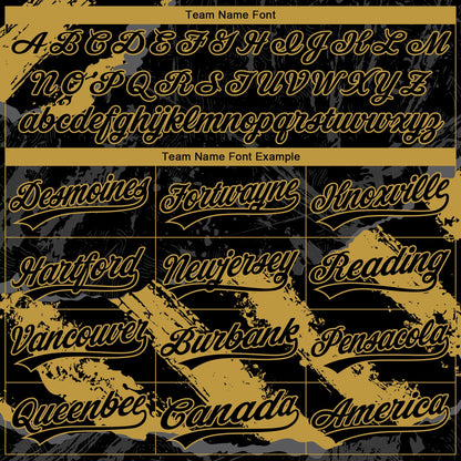 Custom Stitched Black Old Gold-Steel Gray 3D Pattern Design Splash Sports Pullover Sweatshirt Hoodie