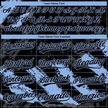 Custom Stitched Black Light Blue-Steel Gray 3D Pattern Design Splash Sports Pullover Sweatshirt Hoodie