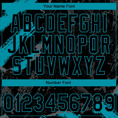 Custom Stitched Black Teal-Steel Gray 3D Pattern Design Splash Sports Pullover Sweatshirt Hoodie