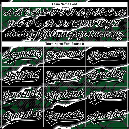 Custom Stitched Black Green-White 3D Pattern Design Torn Paper Style Sports Pullover Sweatshirt Hoodie