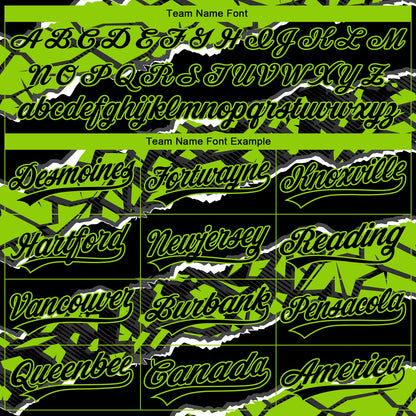 Custom Stitched Black Neon Green-White 3D Pattern Design Torn Paper Style Sports Pullover Sweatshirt Hoodie