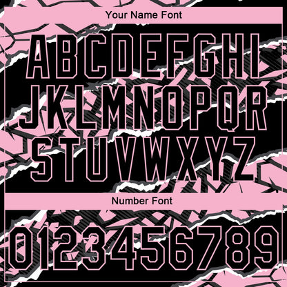 Custom Stitched Black Light Pink-White 3D Pattern Design Torn Paper Style Sports Pullover Sweatshirt Hoodie