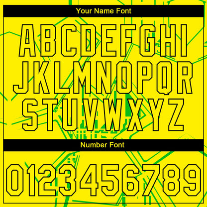 Custom Stitched Light Yellow Green-Black 3D Pattern Design Line Sportswear Pullover Sweatshirt Hoodie