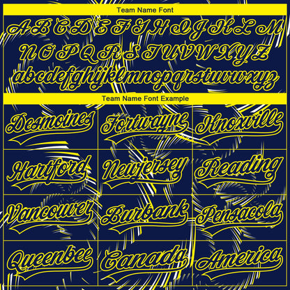 Custom Stitched Navy Light Yellow-White 3D Pattern Design Line Sportswear Pullover Sweatshirt Hoodie