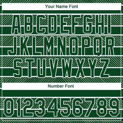 Custom Stitched Green White 3D Pattern Design Line Sportswear Pullover Sweatshirt Hoodie