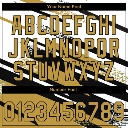 Custom Stitched Old Gold Black-White 3D Pattern Design Line Sportswear Pullover Sweatshirt Hoodie