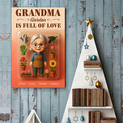 Mother’s Day Gift for Grandma Garden - Custom Chibi Photo & Name – Personalized Wall Art - Custom Choo