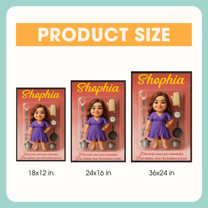 Mother’s Day Gift for Homemaker Mom - Custom Chibi Photo & Name – Personalized Wall Art - Custom Choo