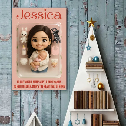 Mother’s Day Gift for New Mom - Custom Chibi Photo & Name – Personalized Wall Art - Custom Choo