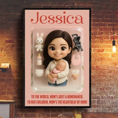 Mother’s Day Gift for New Mom - Custom Chibi Photo & Name – Personalized Wall Art - Custom Choo
