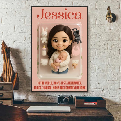 Mother’s Day Gift for New Mom - Custom Chibi Photo & Name – Personalized Wall Art - Custom Choo