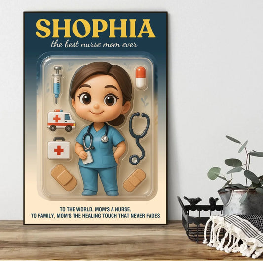 Mother’s Day Gift for Doctor Mom - Custom Chibi Photo & Name – Personalized Wall Art - Custom Choo