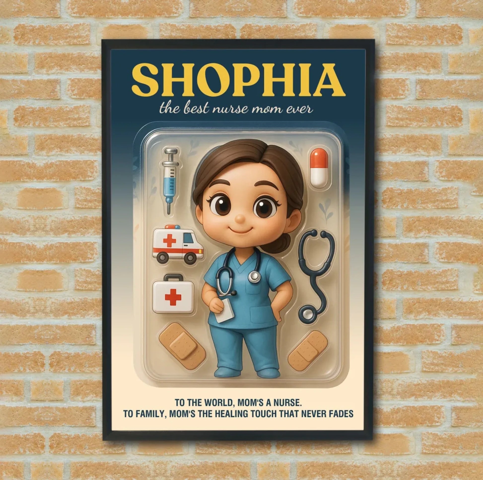 Mother’s Day Gift for Doctor Mom - Custom Chibi Photo & Name – Personalized Wall Art - Custom Choo