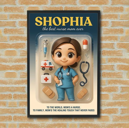Mother’s Day Gift for Doctor Mom - Custom Chibi Photo & Name – Personalized Wall Art - Custom Choo