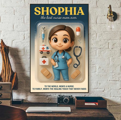 Mother’s Day Gift for Doctor Mom - Custom Chibi Photo & Name – Personalized Wall Art - Custom Choo