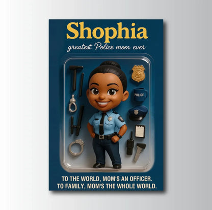 Mother’s Day Gift for Police Mom - Custom Chibi Photo & Name – Personalized Wall Art - Custom Choo