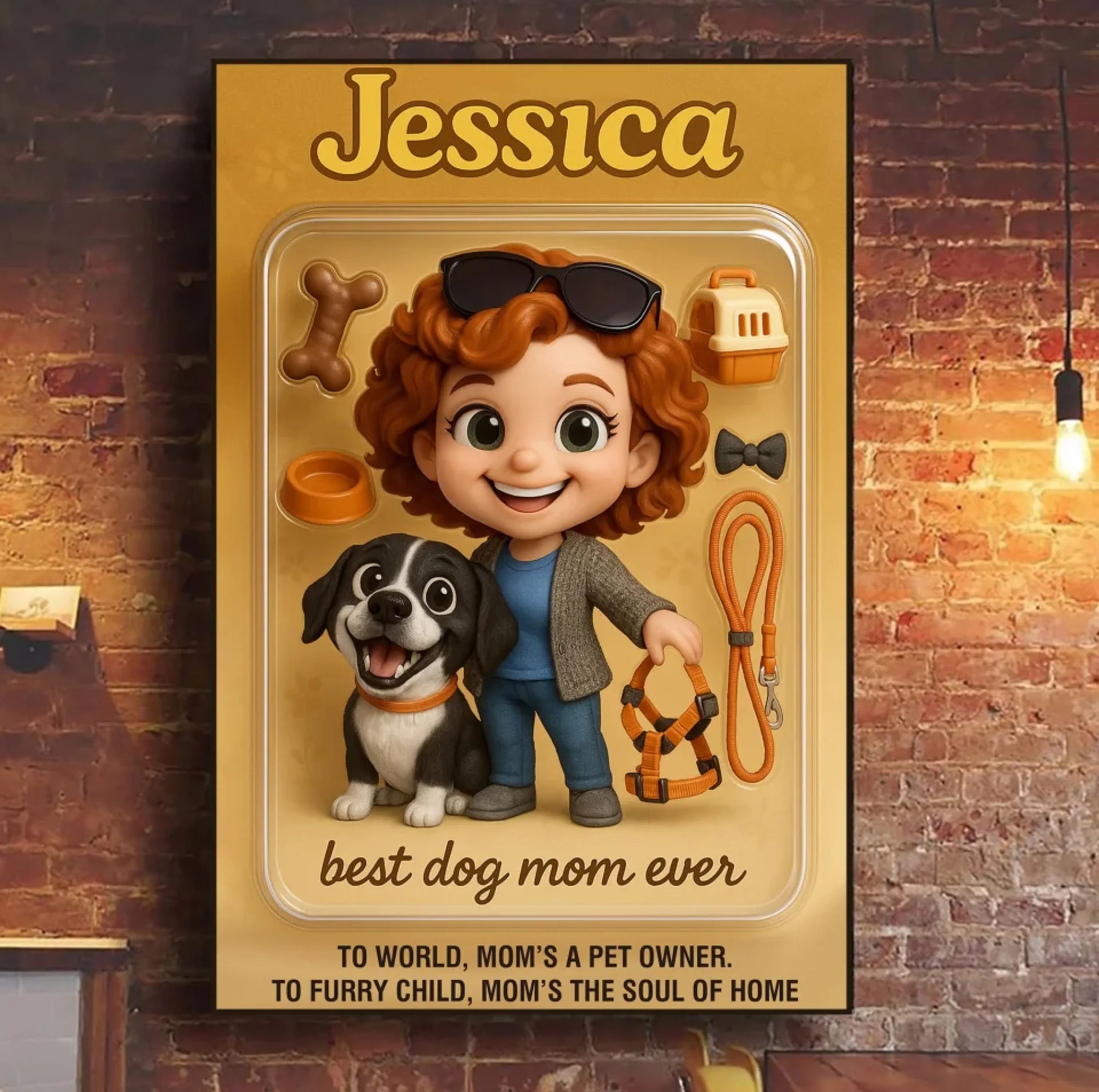 Mother’s Day Gift for Dog Mom - Custom Chibi Photo & Name – Personalized Wall Art - Custom Choo