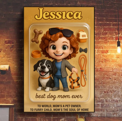 Mother’s Day Gift for Dog Mom - Custom Chibi Photo & Name – Personalized Wall Art - Custom Choo