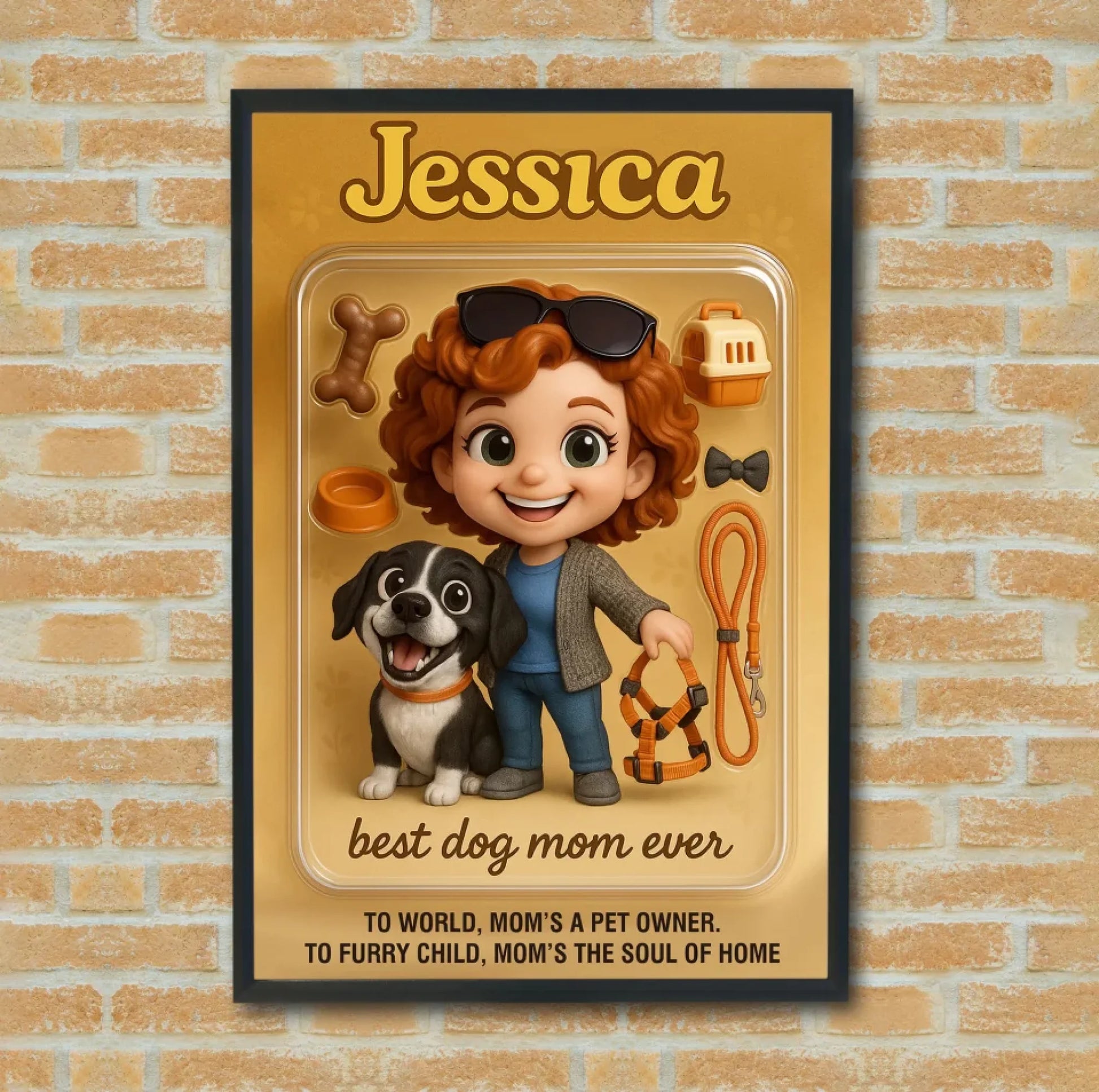 Mother’s Day Gift for Dog Mom - Custom Chibi Photo & Name – Personalized Wall Art - Custom Choo