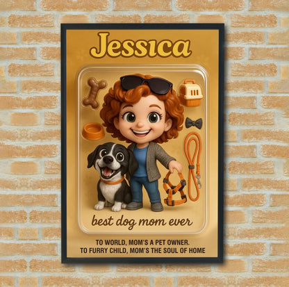Mother’s Day Gift for Dog Mom - Custom Chibi Photo & Name – Personalized Wall Art - Custom Choo