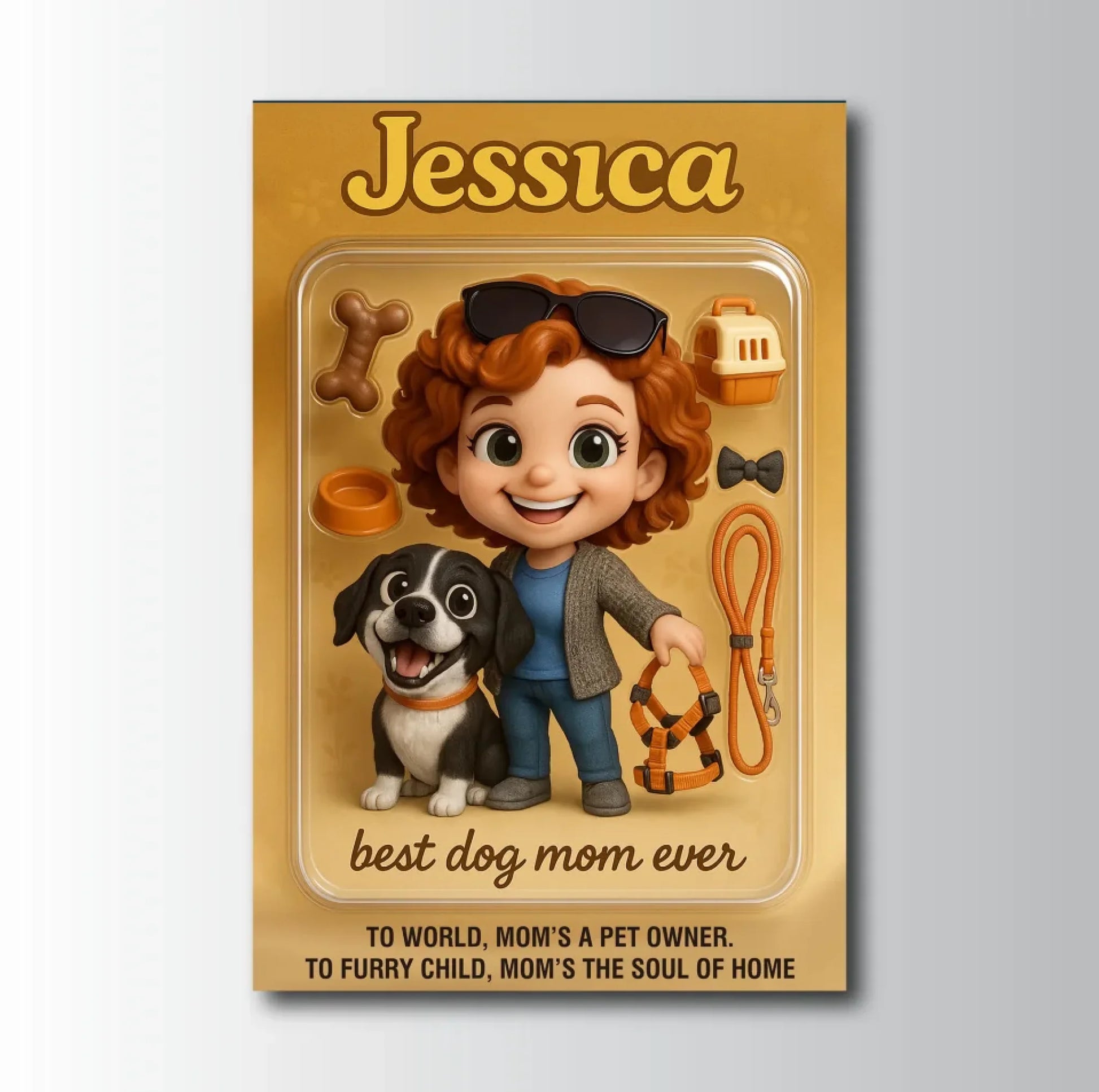 Mother’s Day Gift for Dog Mom - Custom Chibi Photo & Name – Personalized Wall Art - Custom Choo