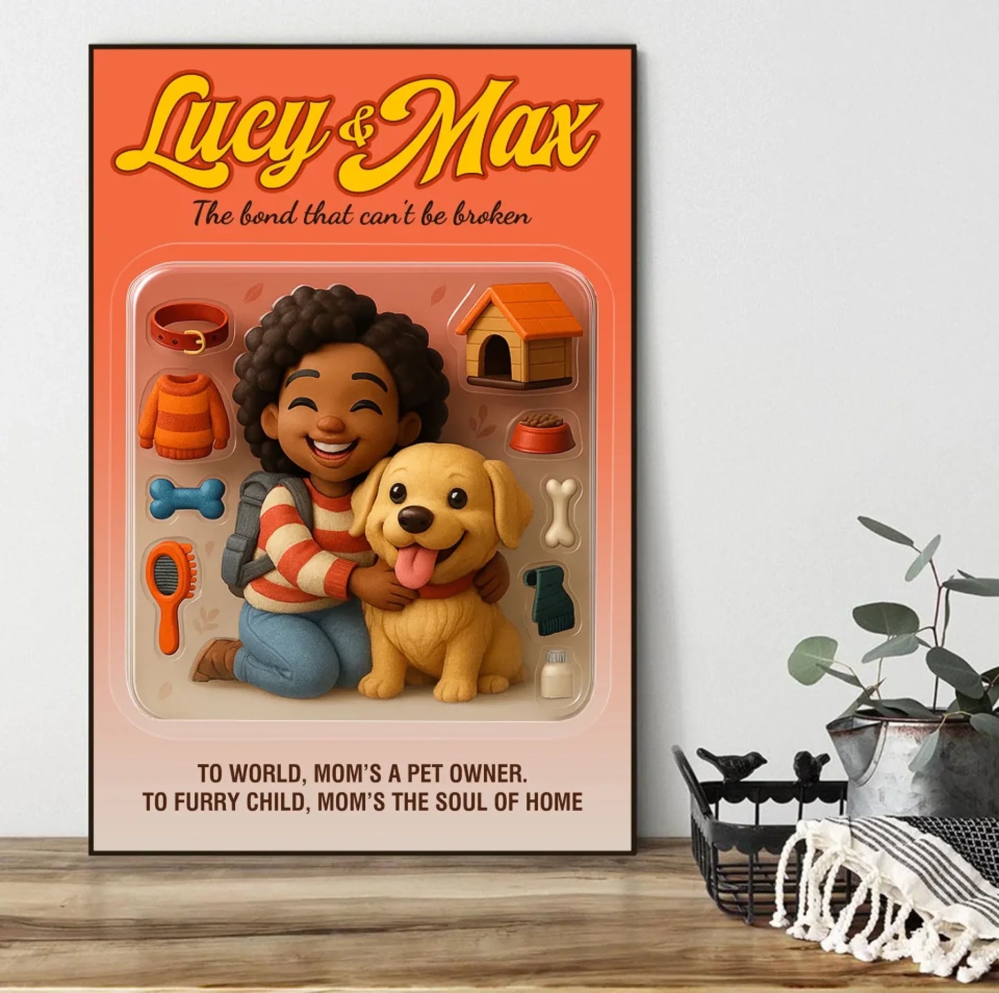 Mother’s Day Gift for Dog Mom - Custom Chibi Photo & Name – Personalized Wall Art - Custom Choo