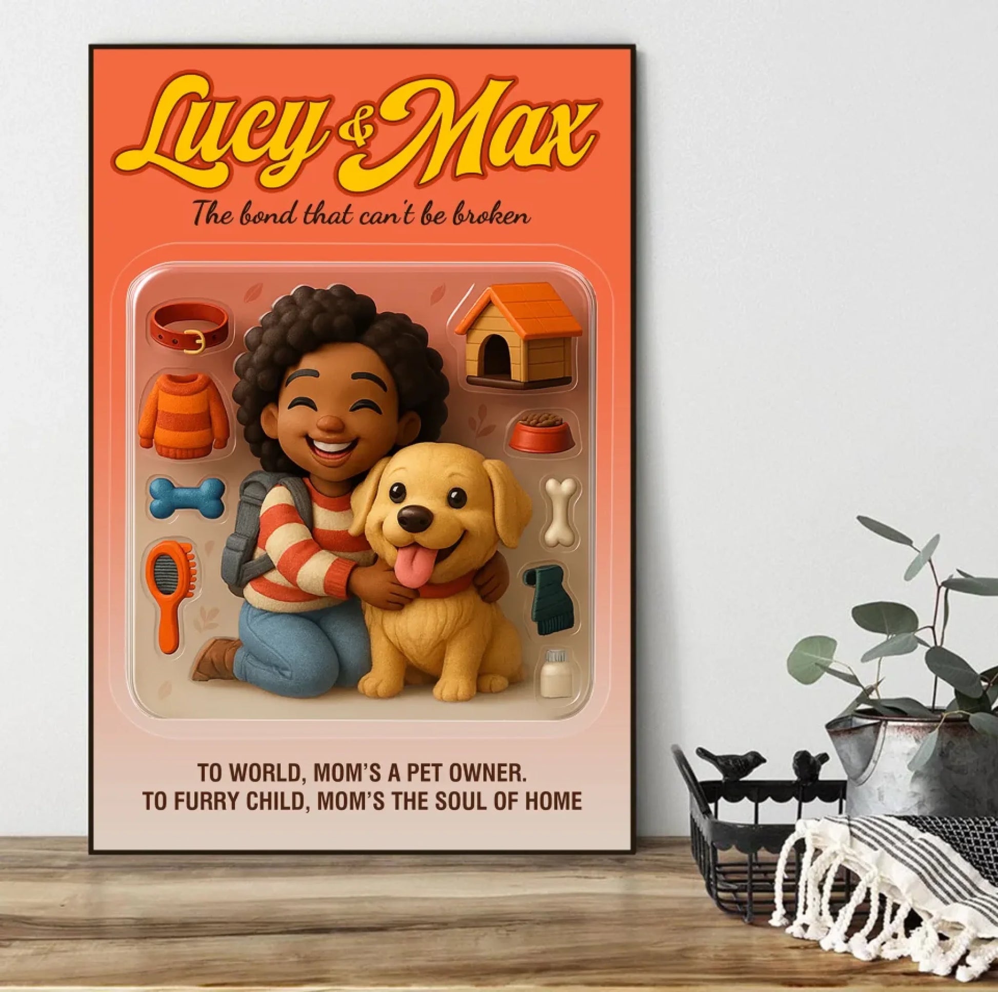 Mother’s Day Gift for Dog Mom - Custom Chibi Photo & Name – Personalized Wall Art - Custom Choo