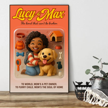 Mother’s Day Gift for Dog Mom - Custom Chibi Photo & Name – Personalized Wall Art - Custom Choo