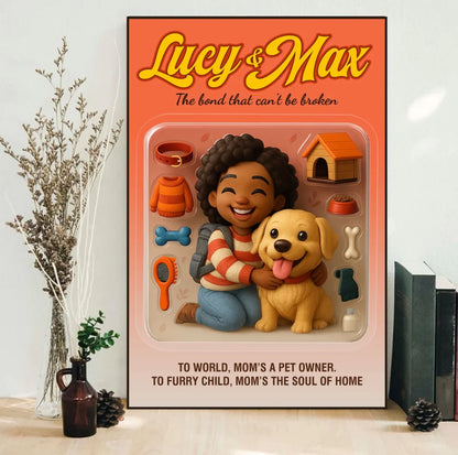 Mother’s Day Gift for Dog Mom - Custom Chibi Photo & Name – Personalized Wall Art - Custom Choo