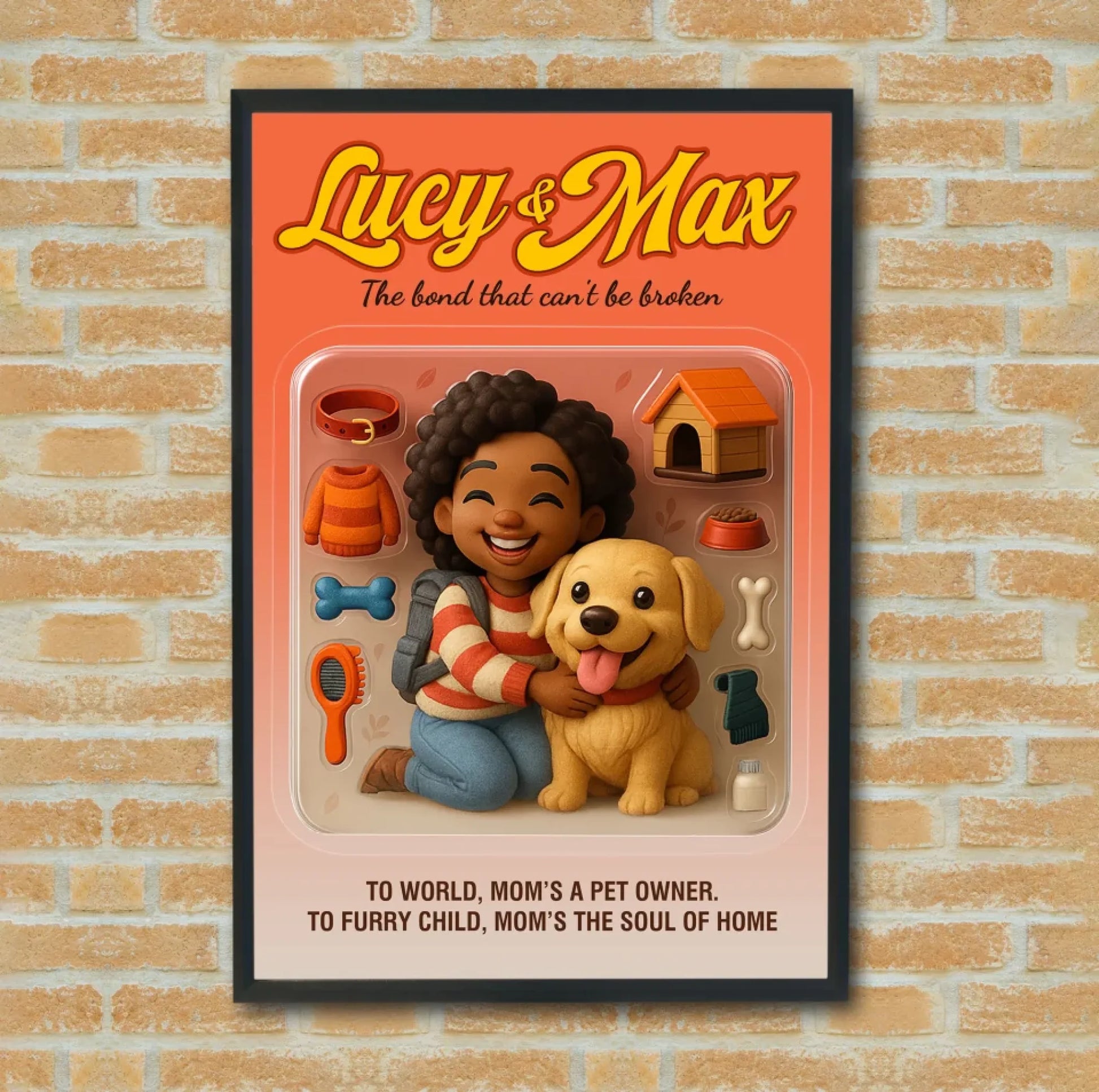 Mother’s Day Gift for Dog Mom - Custom Chibi Photo & Name – Personalized Wall Art - Custom Choo