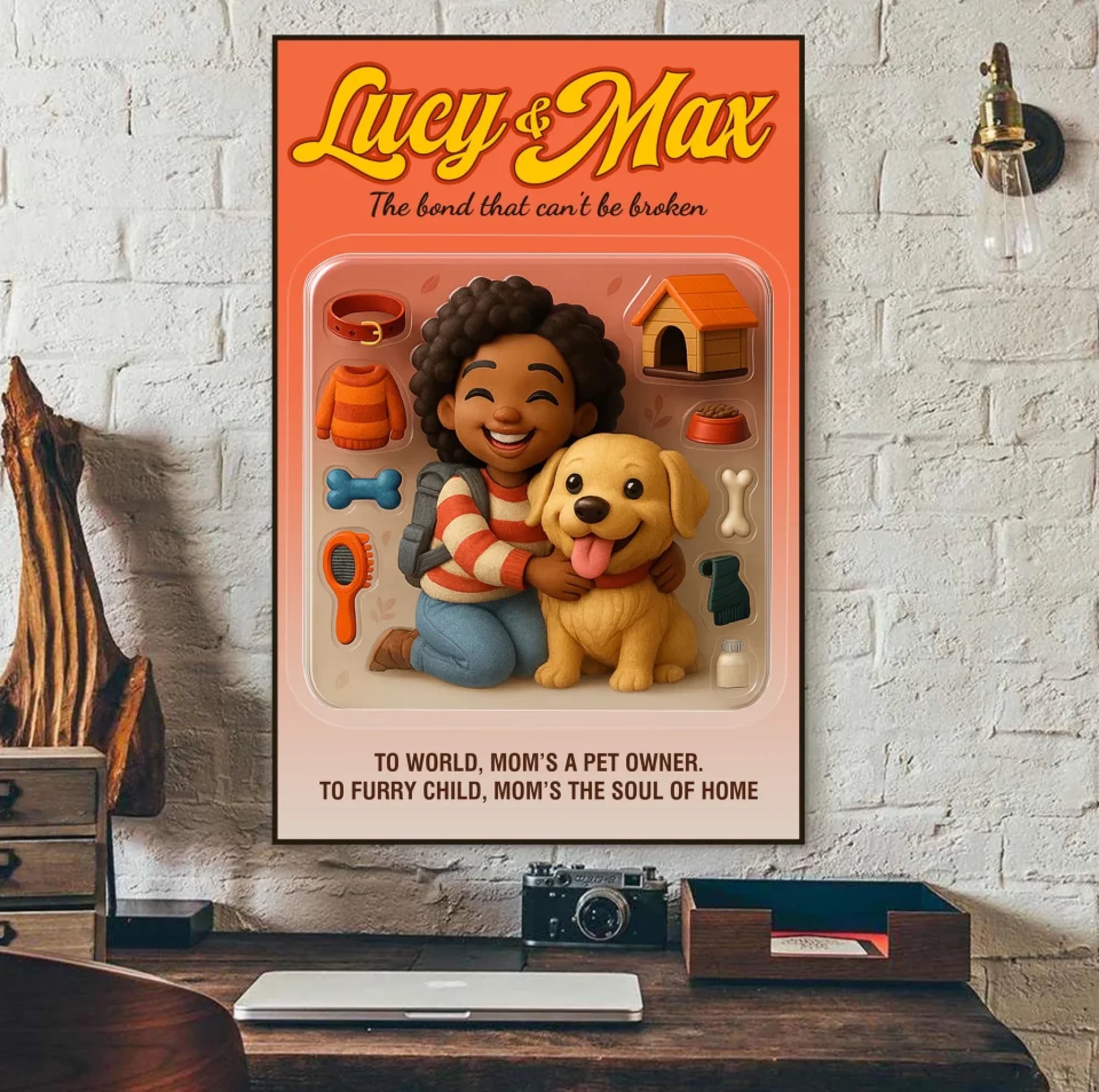 Mother’s Day Gift for Dog Mom - Custom Chibi Photo & Name – Personalized Wall Art - Custom Choo