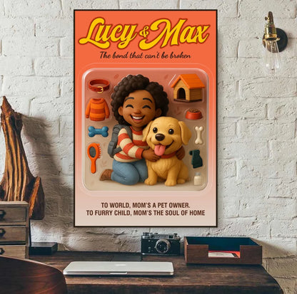 Mother’s Day Gift for Dog Mom - Custom Chibi Photo & Name – Personalized Wall Art - Custom Choo