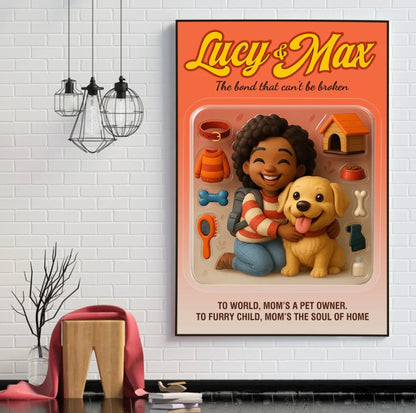 Mother’s Day Gift for Dog Mom - Custom Chibi Photo & Name – Personalized Wall Art - Custom Choo