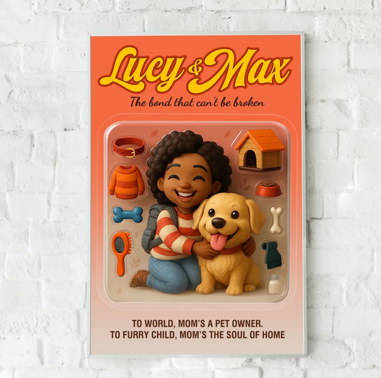 Mother’s Day Gift for Dog Mom - Custom Chibi Photo & Name – Personalized Wall Art - Custom Choo