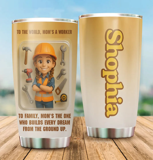 Laborer Mom Mother’s Day Gift - Custom Chibi Photo & Name – Personalized 20oz Tumbler - Custom Choo