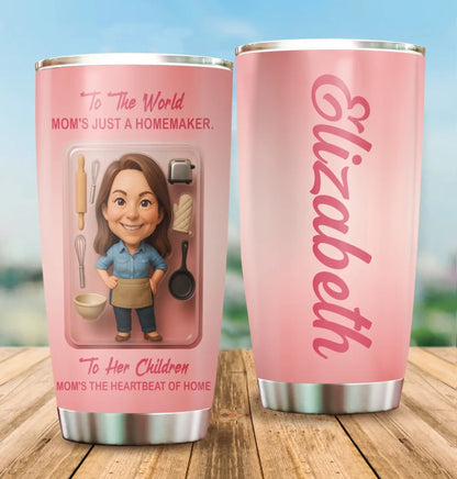 Homemaker Mom Mother’s Day Gift - Custom Chibi Photo & Name – Personalized 20oz Tumbler - Custom Choo