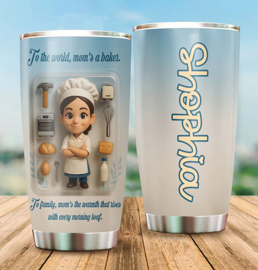 Baker Mom Mother’s Day Gift - Custom Chibi Photo & Name – Personalized 20oz Tumbler - Custom Choo
