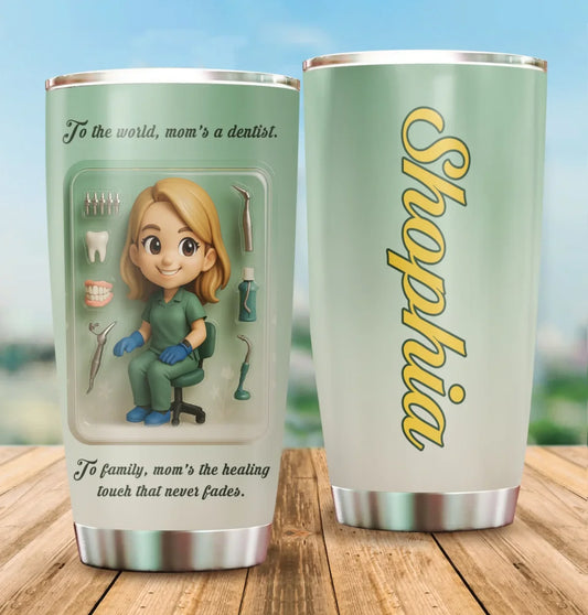 Dentist Mom Mother’s Day Gift - Custom Chibi Photo & Name – Personalized 20oz Tumbler - Custom Choo