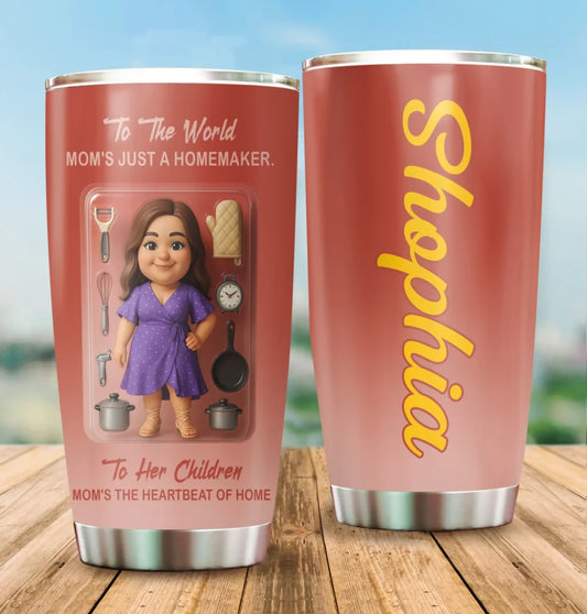 Homemaker Mom Mother’s Day Gift - Custom Chibi Photo & Name – Personalized 20oz Tumbler - Custom Choo