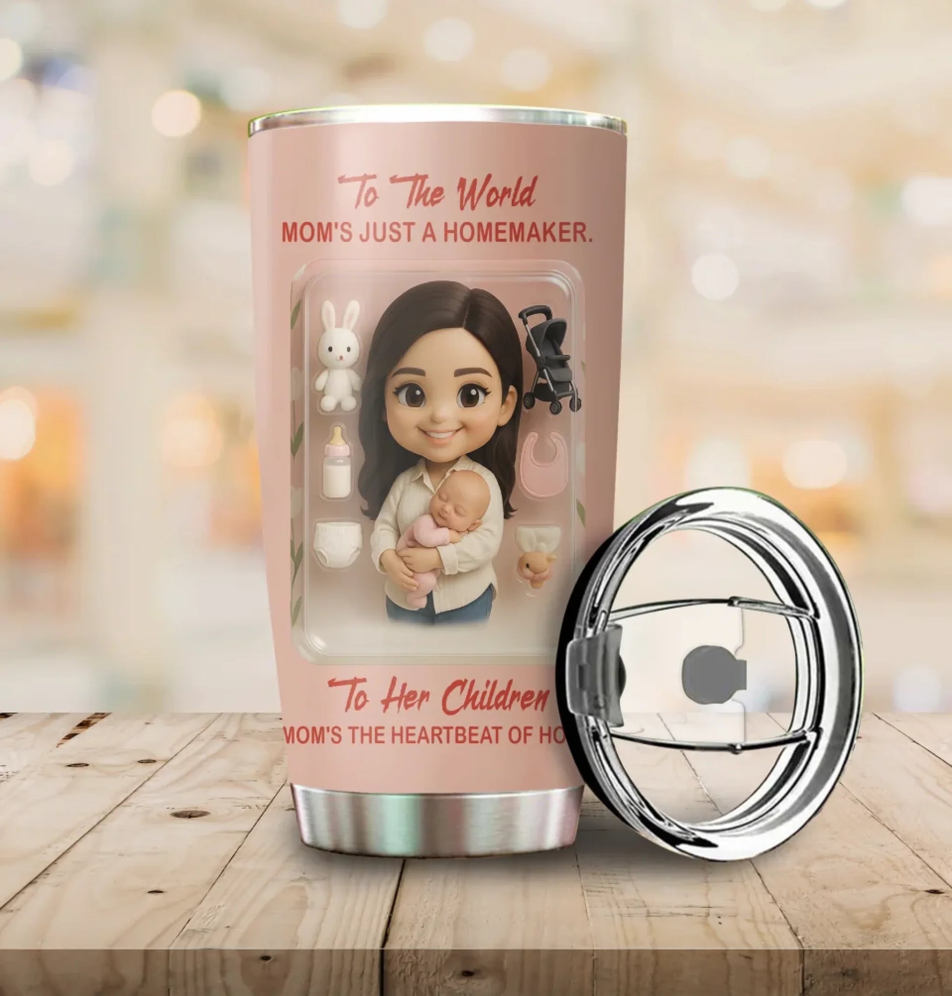 New Mom Mother’s Day Gift - Custom Chibi Photo & Name – Personalized 20oz Tumbler - Custom Choo