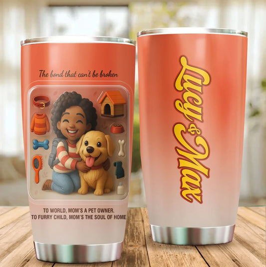 Dog Mom Mother’s Day Gift -  Custom Chibi Photo & Name – Personalized 20oz Tumbler, Custom Choo