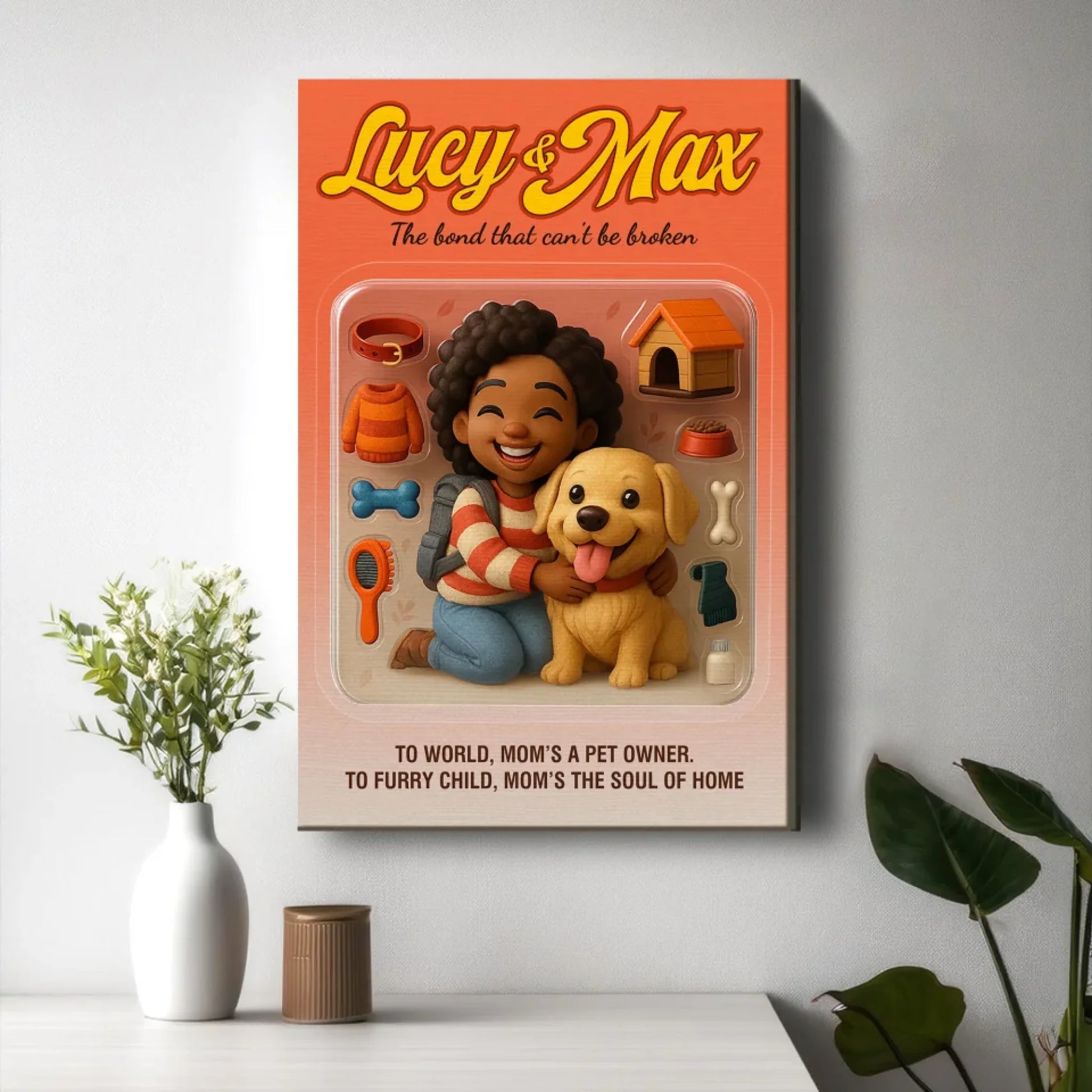 Mother’s Day Gift for Dog Mom - Custom Chibi Photo & Name – Personalized Wall Art - Custom Choo
