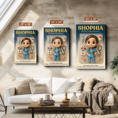 Mother’s Day Gift for Doctor Mom - Custom Chibi Photo & Name – Personalized Wall Art - Custom Choo