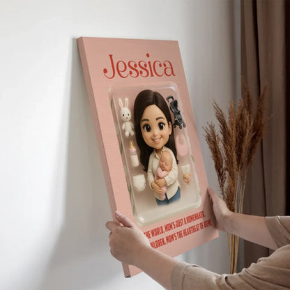 Mother’s Day Gift for New Mom - Custom Chibi Photo & Name – Personalized Wall Art - Custom Choo