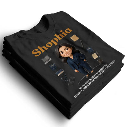 Custom Chibi Mom Shirt, Personalized Mother's Day Gift, Mom's A Accountant Mom Unique Gift for Her, Custom Name - Custom Choo