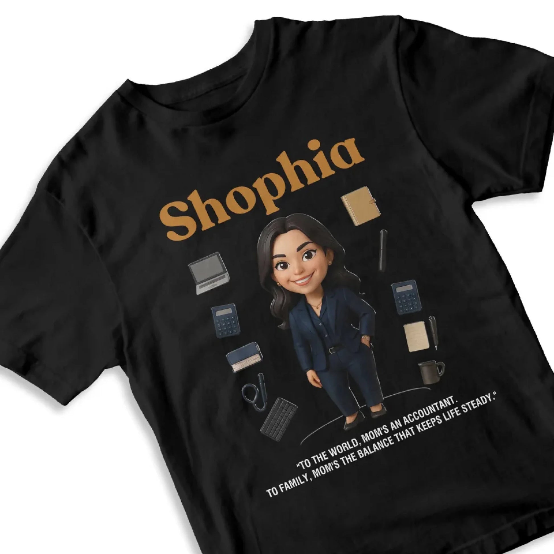 Custom Chibi Mom Shirt, Personalized Mother's Day Gift, Mom's A Accountant Mom Unique Gift for Her, Custom Name - Custom Choo