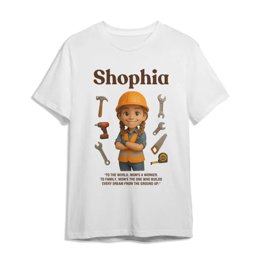 Custom Chibi Mom Shirt, Personalized Mother's Day Gift, Mom's A Construction Worker Mom Unique Gift for Her, Custom Name - Custom Choo